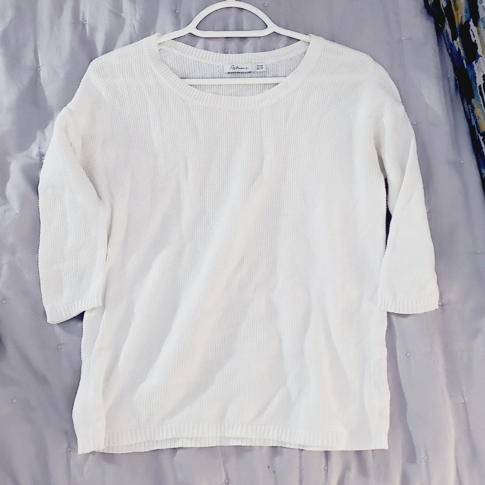 Reitmans Cotton Textured Knit Crewneck Top